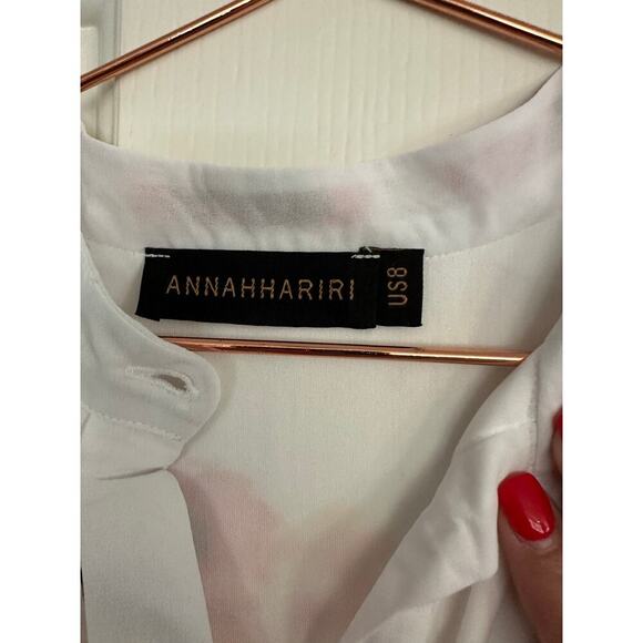 Annah Hariri Women's White Floral Print Modest Ontario Maxi Dress Size 8 - Picture 3 of 7